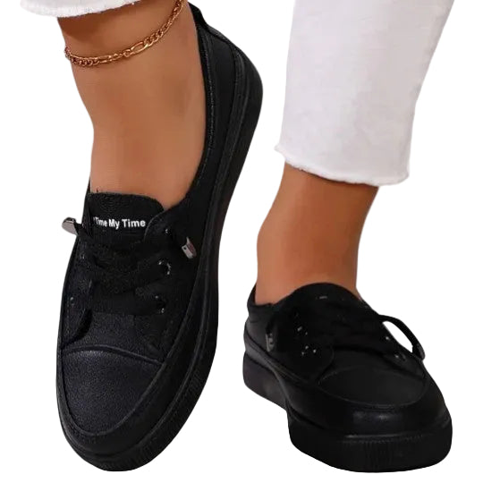 Damskie sneakersy sznurowane z niskoprofilową podeszwą