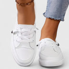 Damskie sneakersy sznurowane z niskoprofilową podeszwą