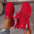 Damskie sneakersy ze sznurowaniem i podeszwą z bieżnikiem