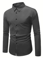 Męska koszula slim fit z długim rękawem i guzikami