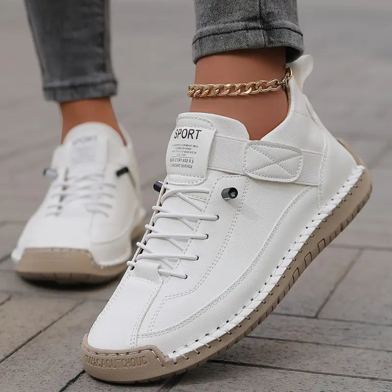 Męskie sneakersy ze sznurowaniem i paskiem przy kostce