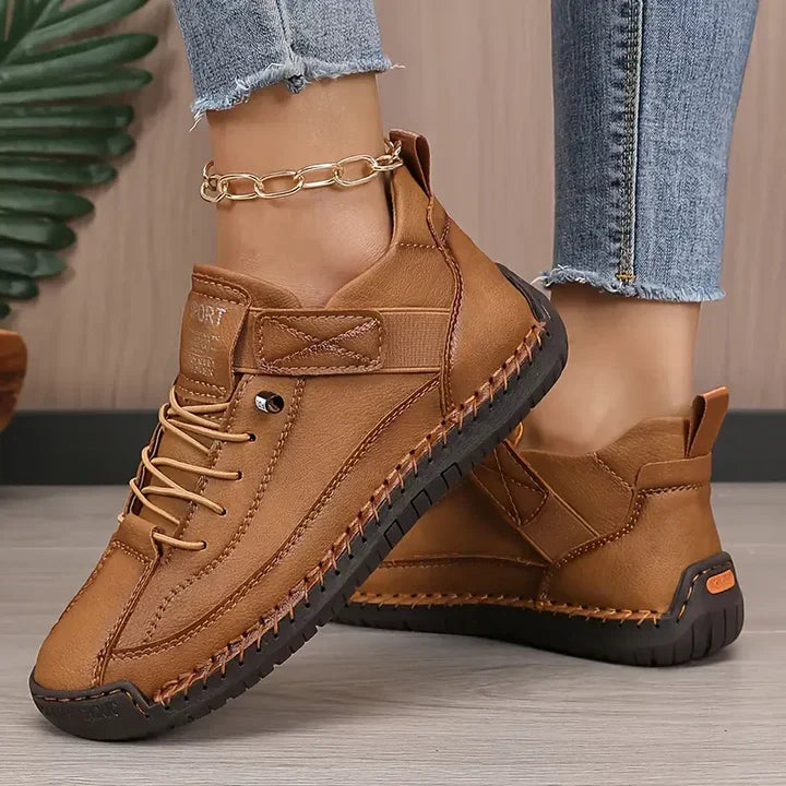 Męskie sneakersy ze sznurowaniem i paskiem przy kostce
