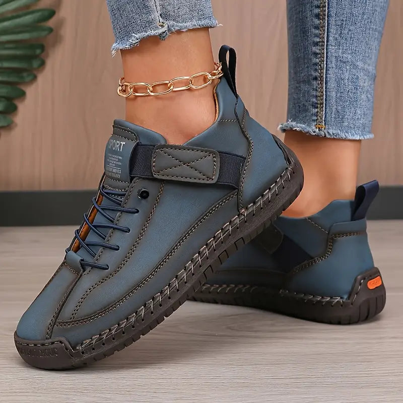 Męskie sneakersy ze sznurowaniem i paskiem przy kostce