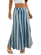 Damska spódnica maxi w paski