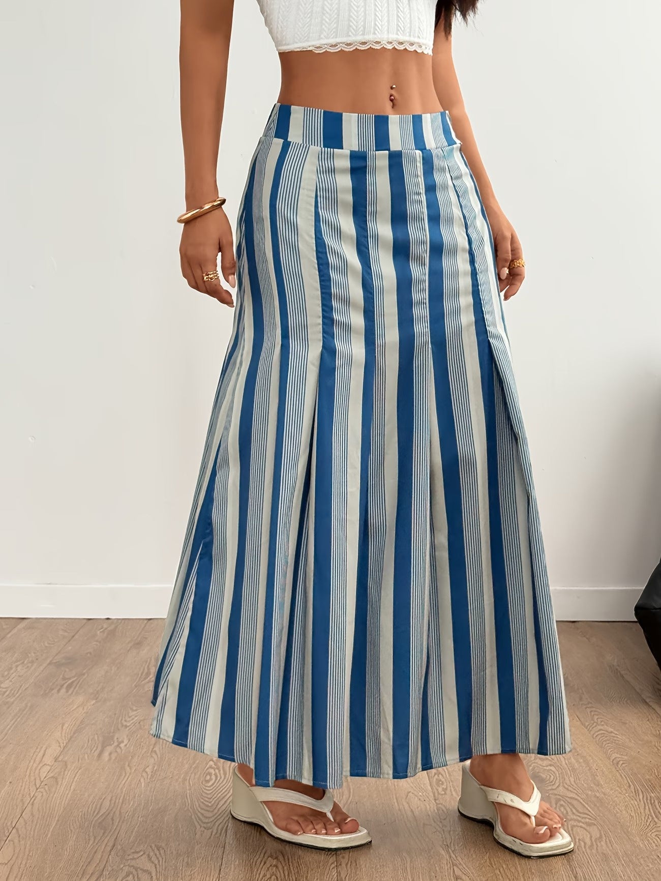 Damska spódnica maxi w paski
