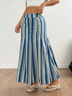 Damska spódnica maxi w paski