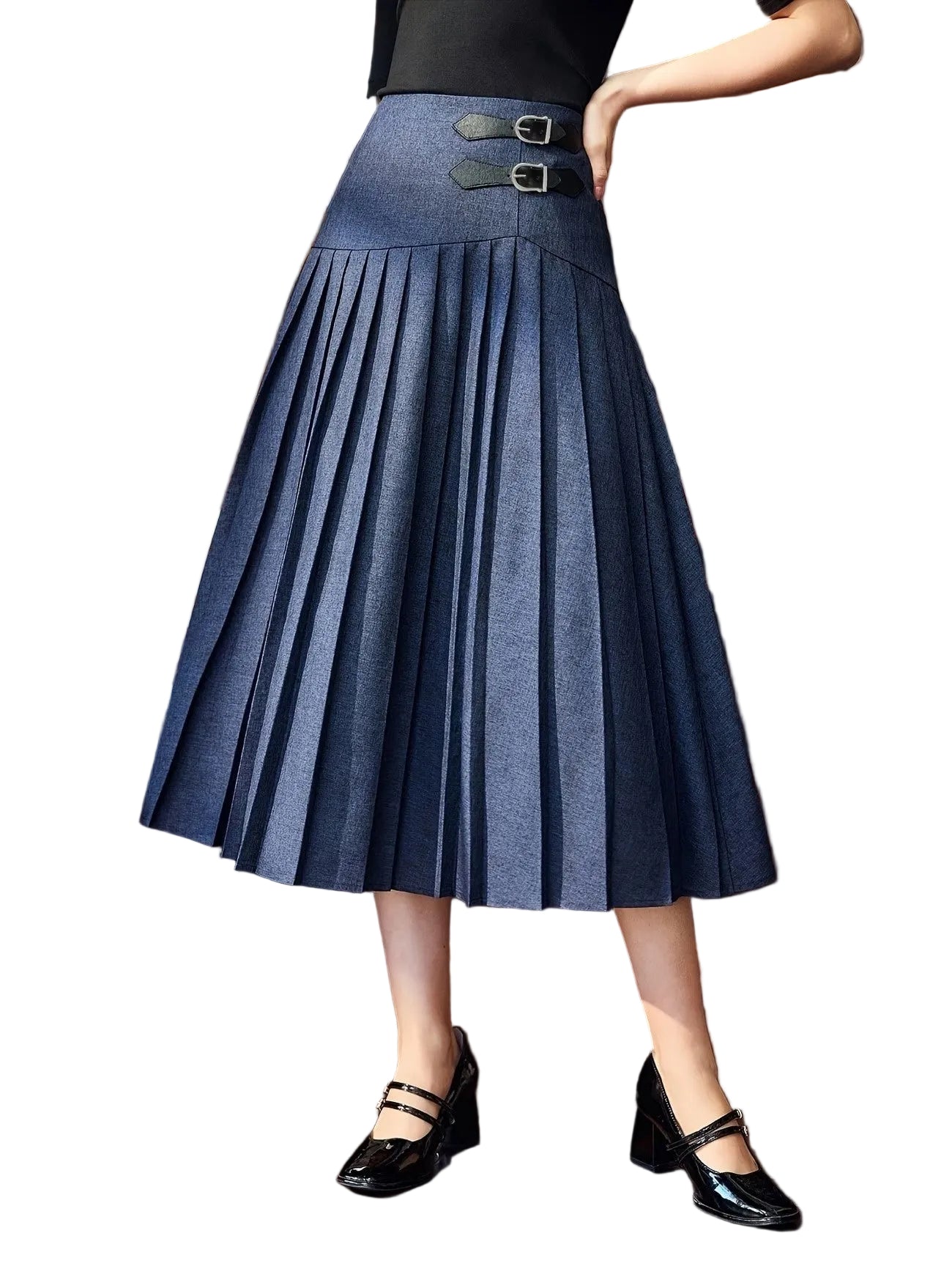 Damska spódnica midi plisowana