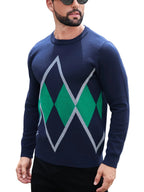Sweter męski w diamentowy wzór