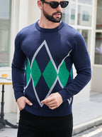 Sweter męski w diamentowy wzór